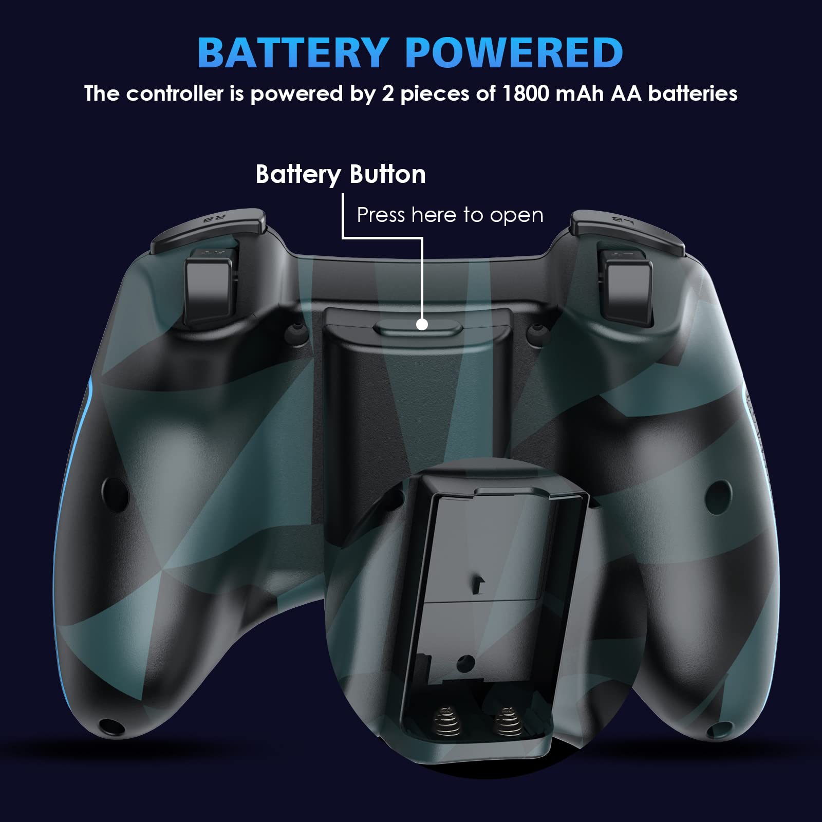 EasySMX Wireless 2.4g Game Controller Support PC (Windows XP/7/8/8.1/10) and PS3, Android, Vista, TV Box Portable Gaming Joystick Handle (Wireless Game Controller Camouflage)