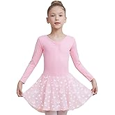 DIPUG Long Sleeve Ballet Leotards for Girls Dance Leotards Shiny Butterfly