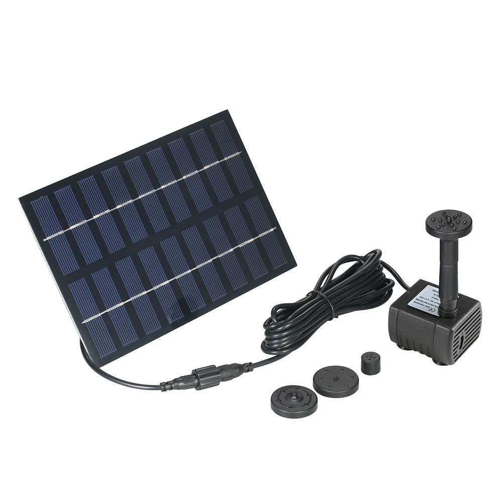 Decdeal 9V 1.8W Solar Water Pump Garden Fountain Solar Pond Pumps for Fish Ponds