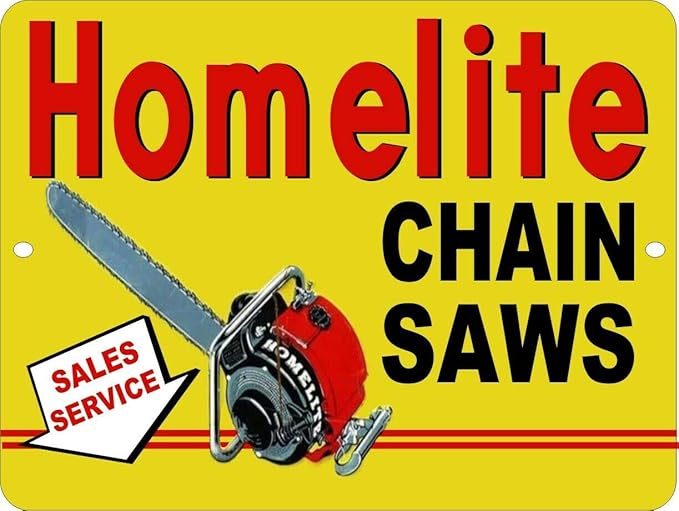 Amazon.de New Reproduction Homelite Chain Saw Metal Tin Aluminum Sign