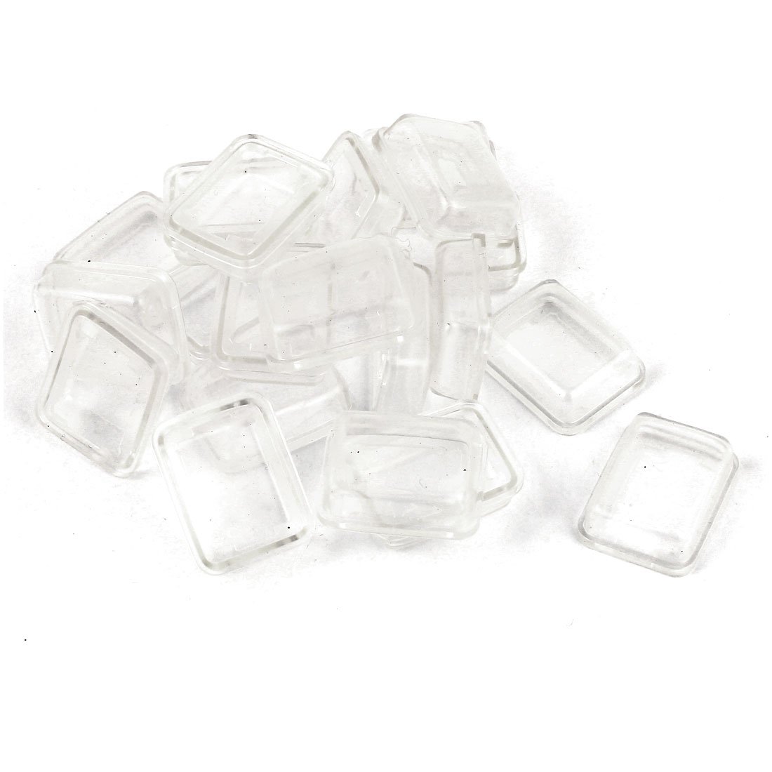 sourcingmap 20 Pcs White Clear Silicone Waterproof Rocker Switch Protect Cover Rectangle Cap