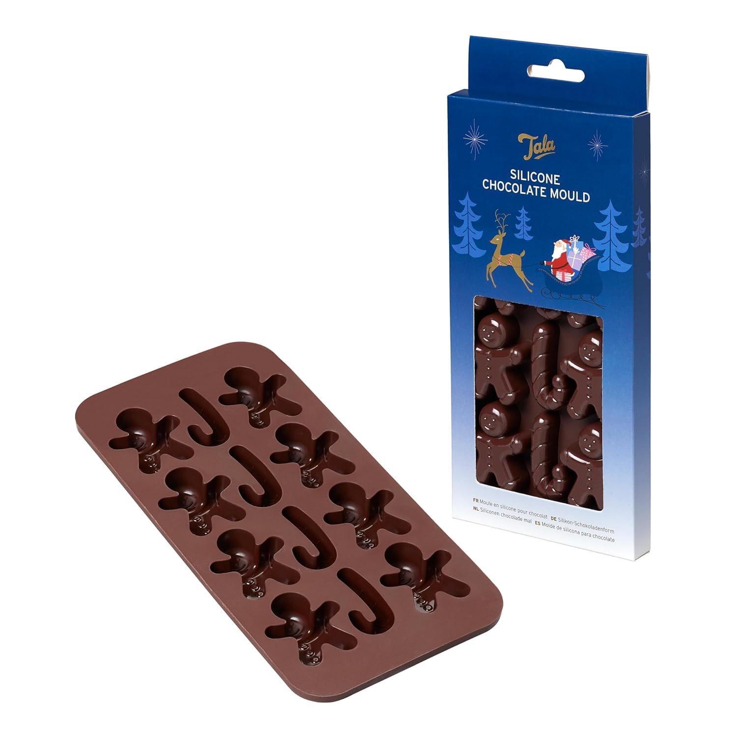 Tala Silicone Chocolate Moulds, Makes 24 Chocolates, Traditional Assorted Chocolate Box Designs, Non-Stick, Perfect for Homemade Gifting, Brown