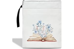 FIHJM Floral Book Sleeve with Zipper, Book Sleeve for Book Lovers Gifts for Teacher Librarian Bookworm Bookish, Aesthetics Gifts for Women, Reader Book Protector Cover for Paperbacks Pouch Case (B05)