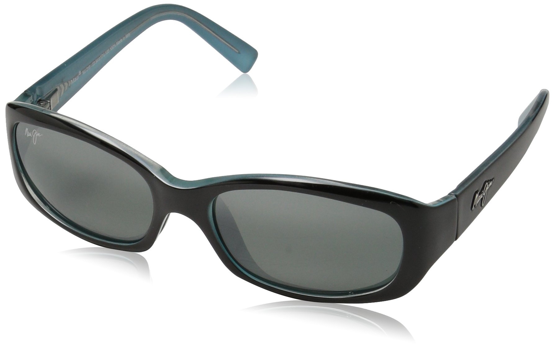 Maui Jim Women's Punchbowl Polarized Rectangular Sunglasses, Black Blue