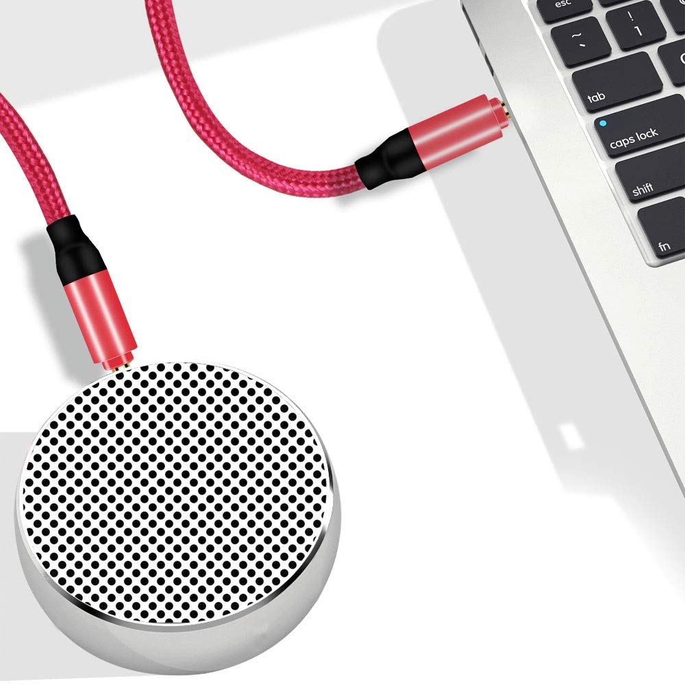 EVISTR 3.5mm Stereo Audio Cable [2Pack 6FT] Aux Cord Male to Male TRS 1/8 inch Jack Cables for Recorder, MP3 Player, Tablets, Headphones, Car & Home Stereos, Speakers More 3.5mm Audio Auxiliary Port