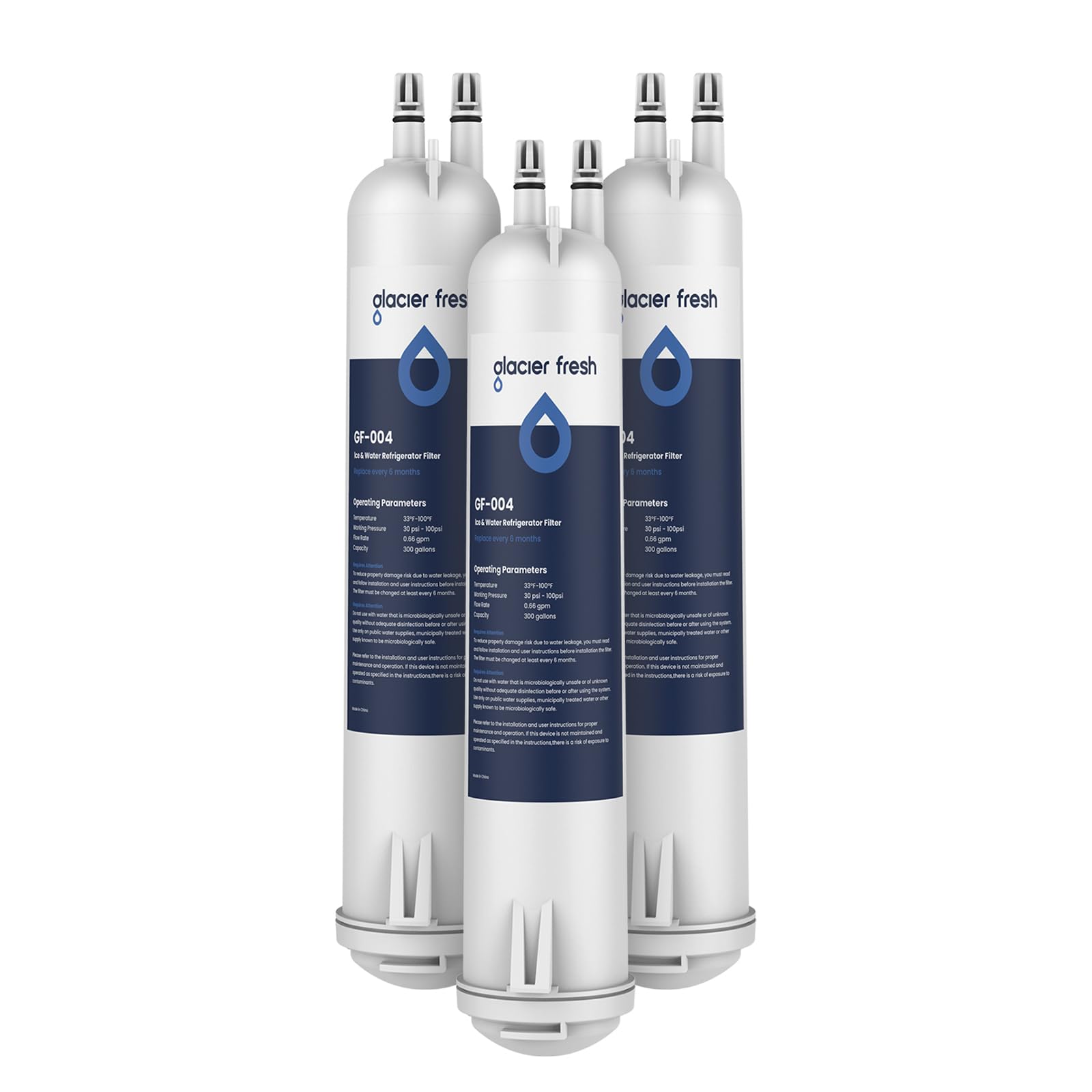 GLACIER FRESH EDR3RXD1 Compatible with 4396841 Refrigerator Water Filter, KAD3RXD1, WHR3RXD1, 4396841, 4396710, Filter 3, 46-9083,46-9030, 9030, 9083 Refrigerator Water Filter, 3 Pack