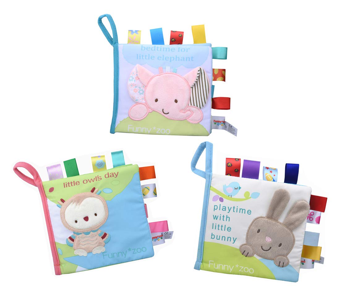 MAKFORT Soft Story Books Baby Toddlers Lovely Learning Brain Development Activity Toy Cloth Soft Books (3 Pcs)