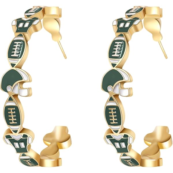 Game Day Acrylic Football Earrings For Women - Sports Fan Accessories - Team Color Gifts