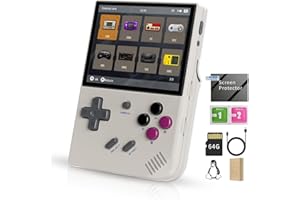DAXCEIRRY RG35XX Plus Retro Handheld Game Console 3.5 Inch IPS Screen Linux System Video Player Built-in 64G TF Card 5000 Games Support HD-M-I TV Output 5G WiFi Bluetooth 4.2 (RG35XX Plus Gray)