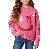 WELAKEN Girls Sweater Colorful Patterned Crewneck Long Sleeve Knit Pullover