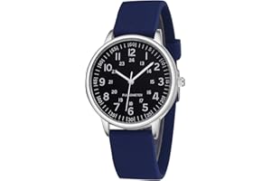 IBSO Women Watch for Nurse Easy to Read Dial Wristwatches Silicone Band Watches Second Hand and 24 Hour Nurse Watches