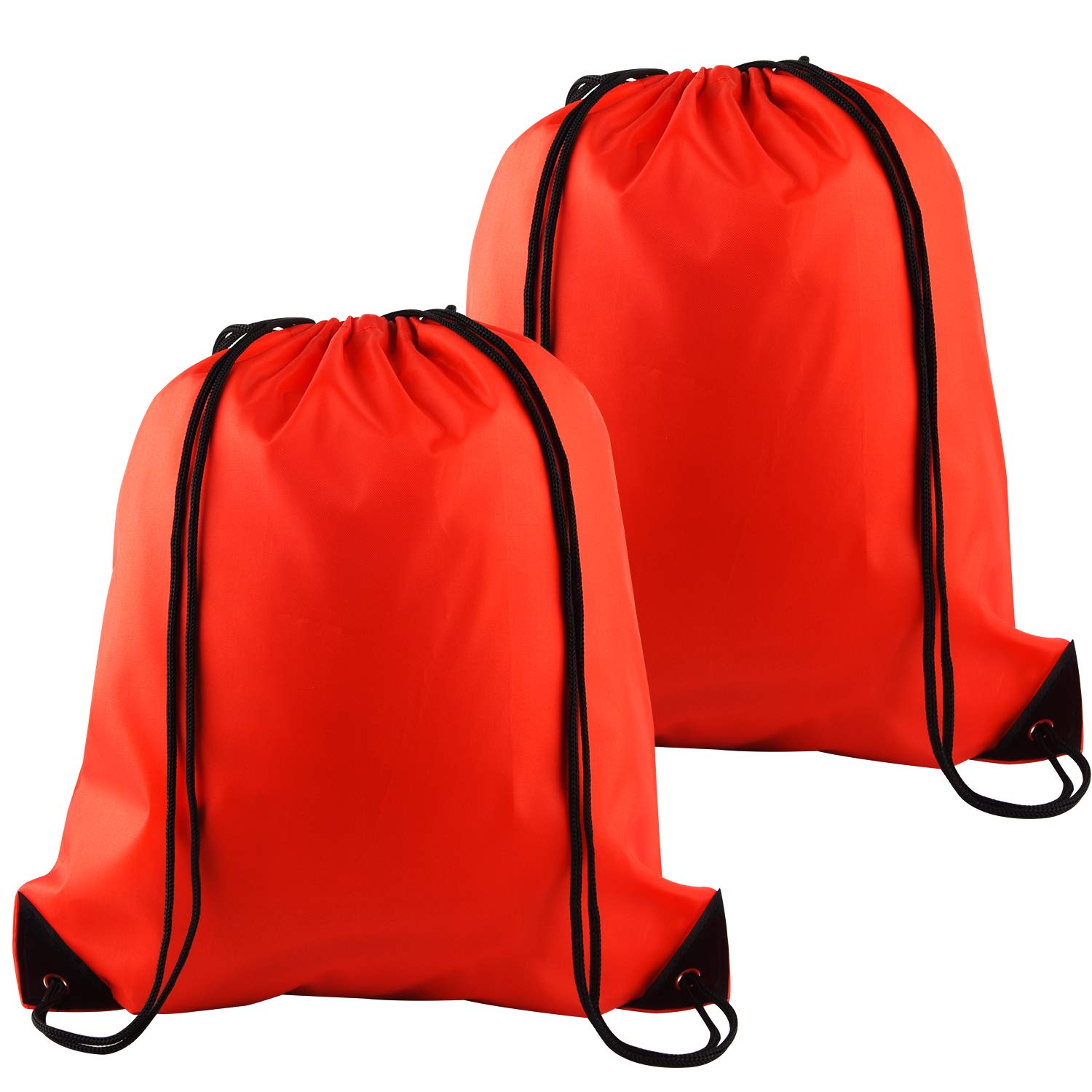 FEPITO 2 Pack Drawstring Backpack Bags Sack Cinch Bag String Backpack for Gym Traveling, Red