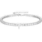 FANZE Tennis Bracelet Initial Cubic Zirconia Tennis Bracelets for Women Adjustable Size Gift for Women