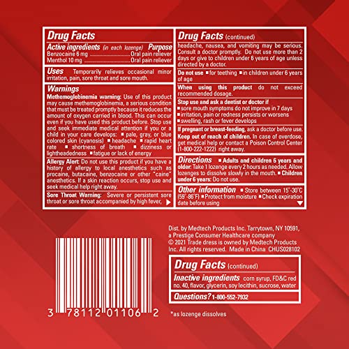 Chloraseptic Sore Throat Lozenges, Cherry, 18 Count, 6 Pack Pricepulse