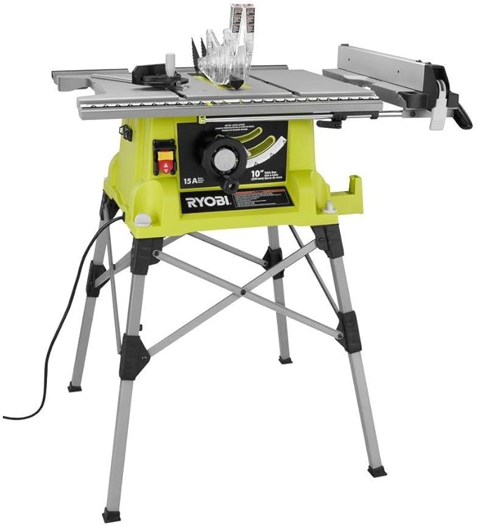 Ryobi RTS21G 10 in. Portable Table Saw with Quick Stand Green Amazon