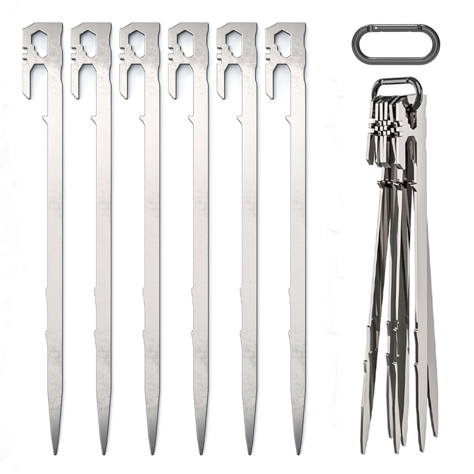 Sparkle Tmax Tent Pegs 6 Stainless Steel Camping Tent Pegs Sand Nail Suitable for Most Rough Terrain, such as Rock Floor, Snow Floor, Grass, Hard Ground, Asphalt, Desert