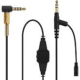 Linkidea Audio Cable with Mic for V-Moda M-200, M-100, Crossfade 2, LP, LP2, M-80, V-80 Headphones, 3.5mm TRRS to TRS Replacement Aux Cord (6.5 ft / 2 m)