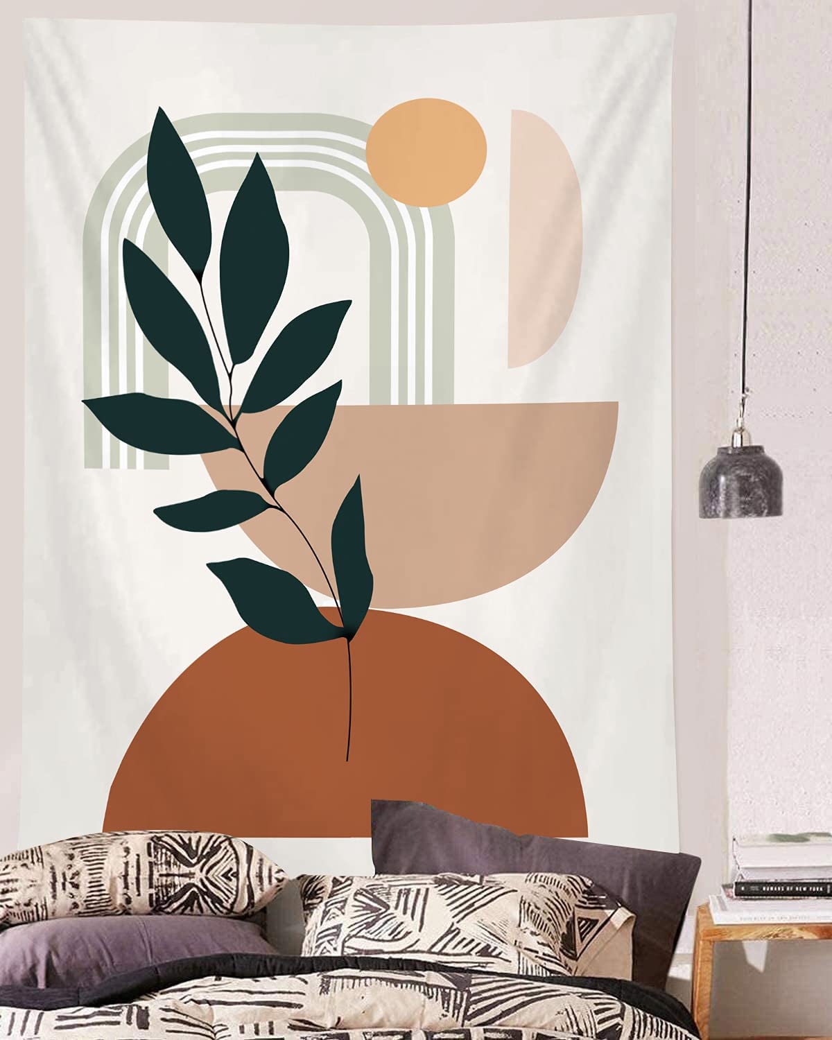 YISUMEI Abstract Tapestry Modern Geometric Tapestry for Bedroom Aesthetic Boho Plant Tapestries Wall Hanging for Room Decor(M/130x150cm/51x60inch)