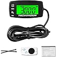 NInE-ROnG Self Powered Digital Tachometer Hour Meter,Inductive Maintenance Waterproof Backlit Shutdown Tach/Hour Meter,Battery Replaceable,for Lawn Mower Tractor Generator and Gas Engine