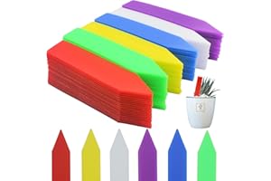 Mziart 120Pcs 4 Inches Plastic Plant Tags Waterproof Nursery Garden Plant Labels Stakes Pot Markers, Multicolor
