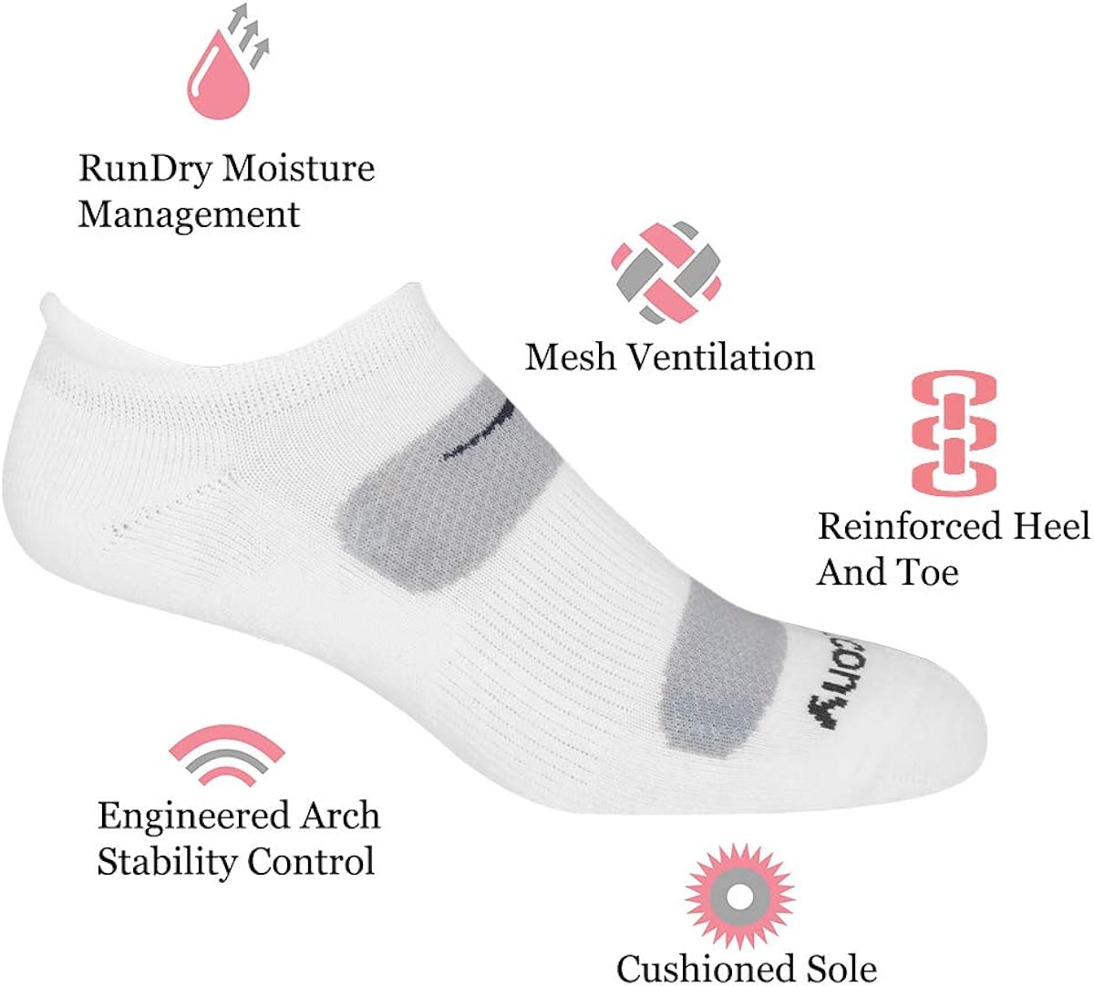 Saucony mens Multi-pack Mesh Ventilating Comfort Fit Performance Tab Socks: Clothing