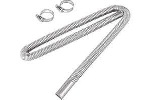 XXIMUIM Parking Air Heater Exhaust Pipe, 2.5CM/1in Inner Stainless Steel Exhaust Pipe Parking Air Heater Fuel Tank Diesel Gas Vent Hose (120cm)