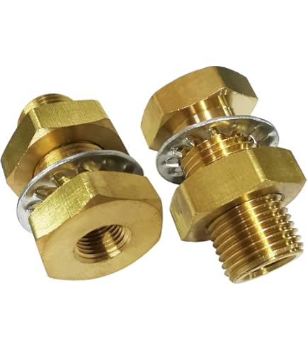 1/2 Bulkhead Fitting 2PCS Zinc Plated Bulkhead Air Line Fitting With ...