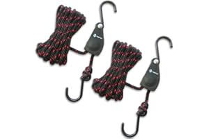 LE KAPMOZ Kayak Tie Down Straps Canoe Bow and Stern Heavy Duty Cargo Ratchet Pulley Rope Hanger