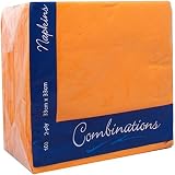 Combinations Orange Napkins 2 Ply 100 Pack 33 cm for Parties Events Dinners