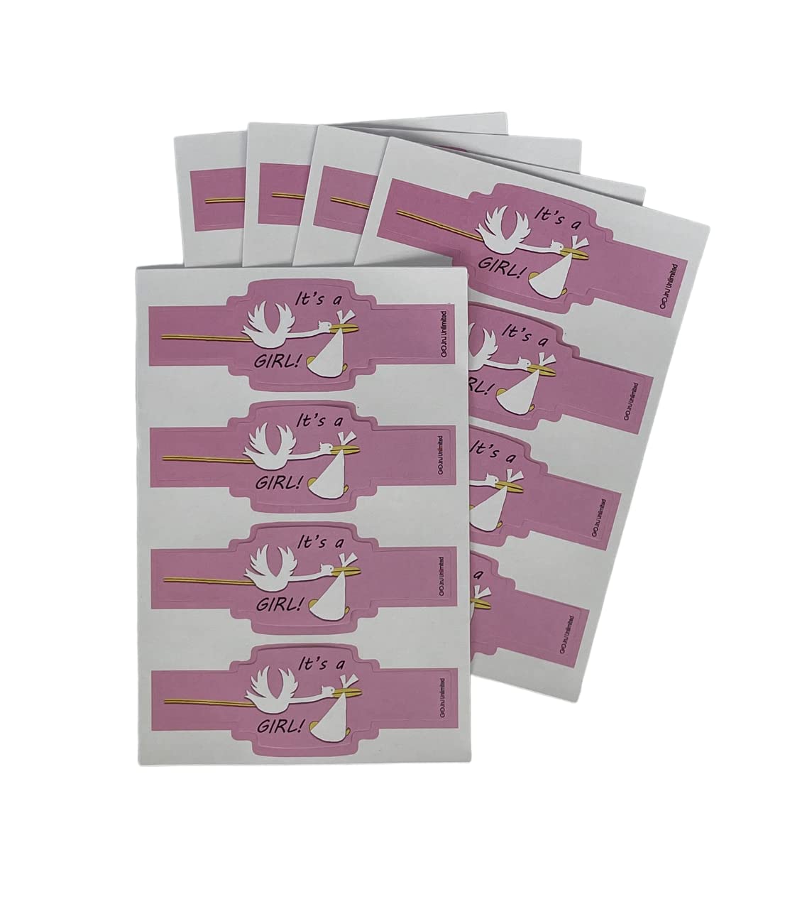 It's a Girl! (Stork) 20-Pack of Self-Adhering Celebration Bands/Cigar Bands/Labels