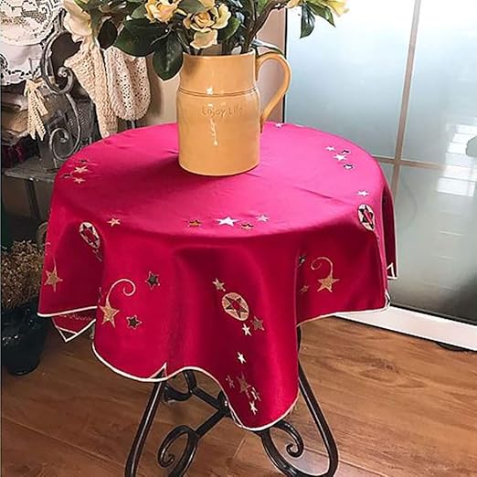 HXTABLECLOTH Bordado Hueco Manteles Cuadrado, Frontera De ...