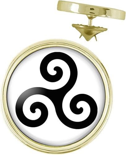 Pin S Dore 20mm Triskell Symbole Celte Celtique Breton Bretagne Noir Fond Blanc Amazon Fr Bijoux