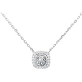 Moissanite Pendant Necklace for Women, 5mm 0.75Ct D Color, VVS1, 925 Sterling Silver, Solitaire Pendant Moissanite Necklace for Wife Mom Girlfriend Birthday Anniversary Valentines Christmas Gift