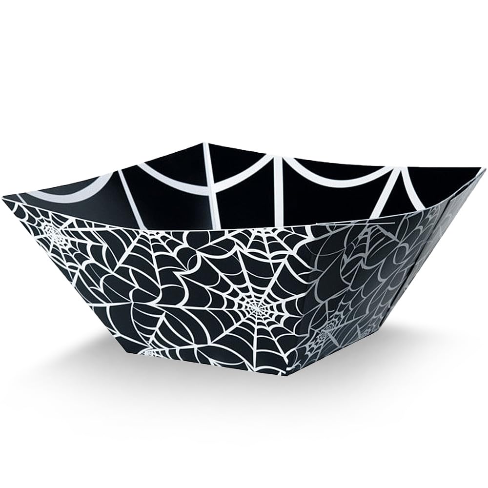 Unique Party 63515 - Spider Web Halloween Square Paper Bowl