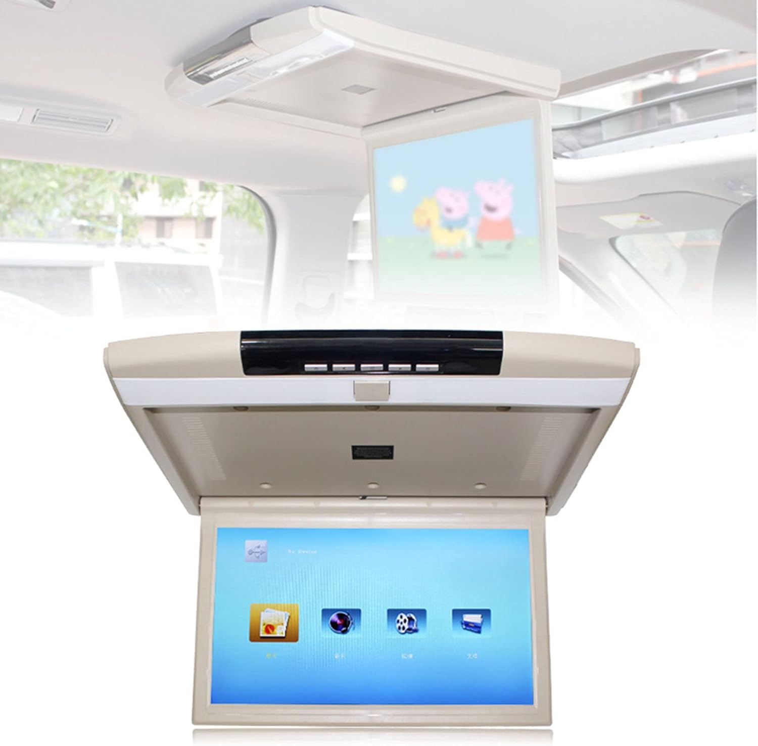 15 inch Car Roof Mount Flip Down Monitor Ceiling TV, Car Overhead