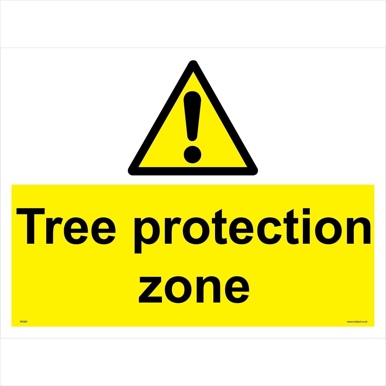 WS581 Warning Sign Tree Protection Zone Signs 300mm x 200mm 4MM Temporary USE CORREX Fluted Board