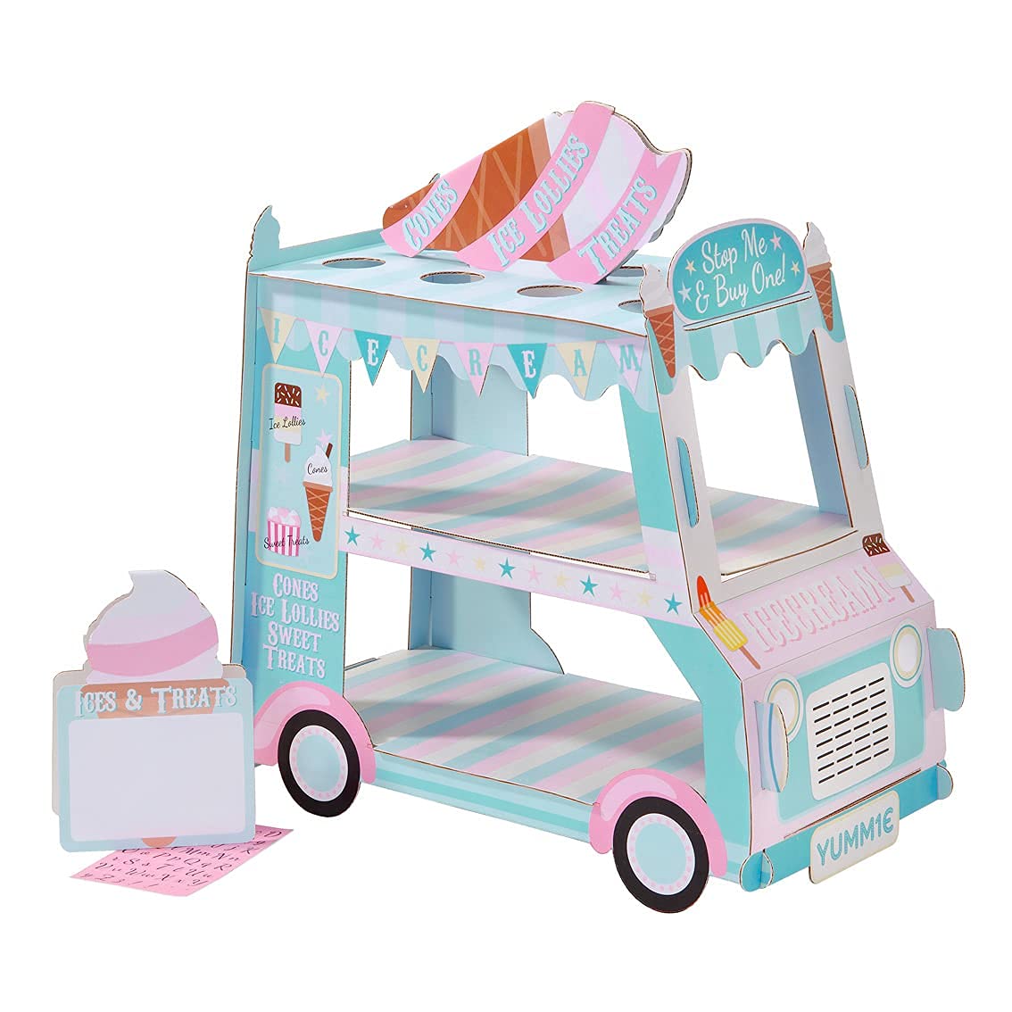 Talking Tables Ice Cream Stall Van Cake Stand | Kids Birthday Party Centrepiece | Baby Shower Decoration, | Summer BBQ Garden Party