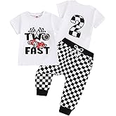 Cevoerf Baby Boy Birthday Outfit - 1st-2nd Race Car Top & Pants Set