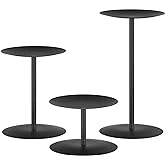 smtyle Modern Black Candle Stand Candelabras, Set of 3 Metal Candleholder Sets for Pillar Candles, Minimalist Farmhouse Decor for Fireplace Mantel & Dining Table Centerpiece