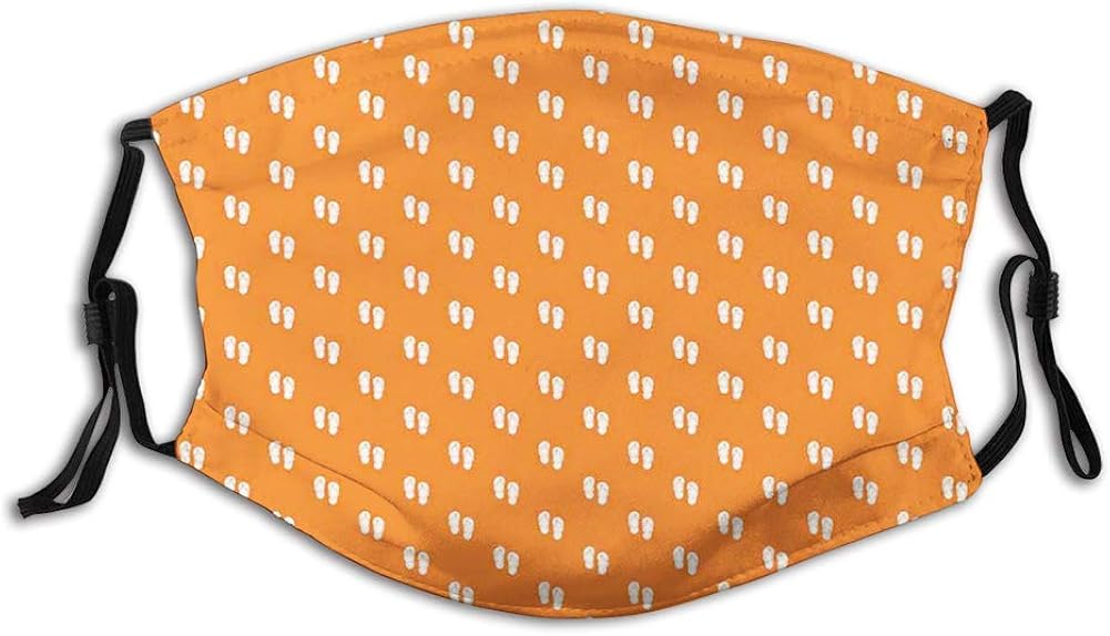 Repeating Pattern Pair of Beach Thong on Fiery Orange Plain