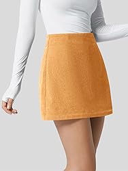 Wenrine Womens Mini Skirt High Waisted Basic Casual
