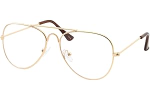 grinderPUNCH Kids Fake Aviator Eye Glasses Clear Lens Children's Non Prescription (Age 3-10)