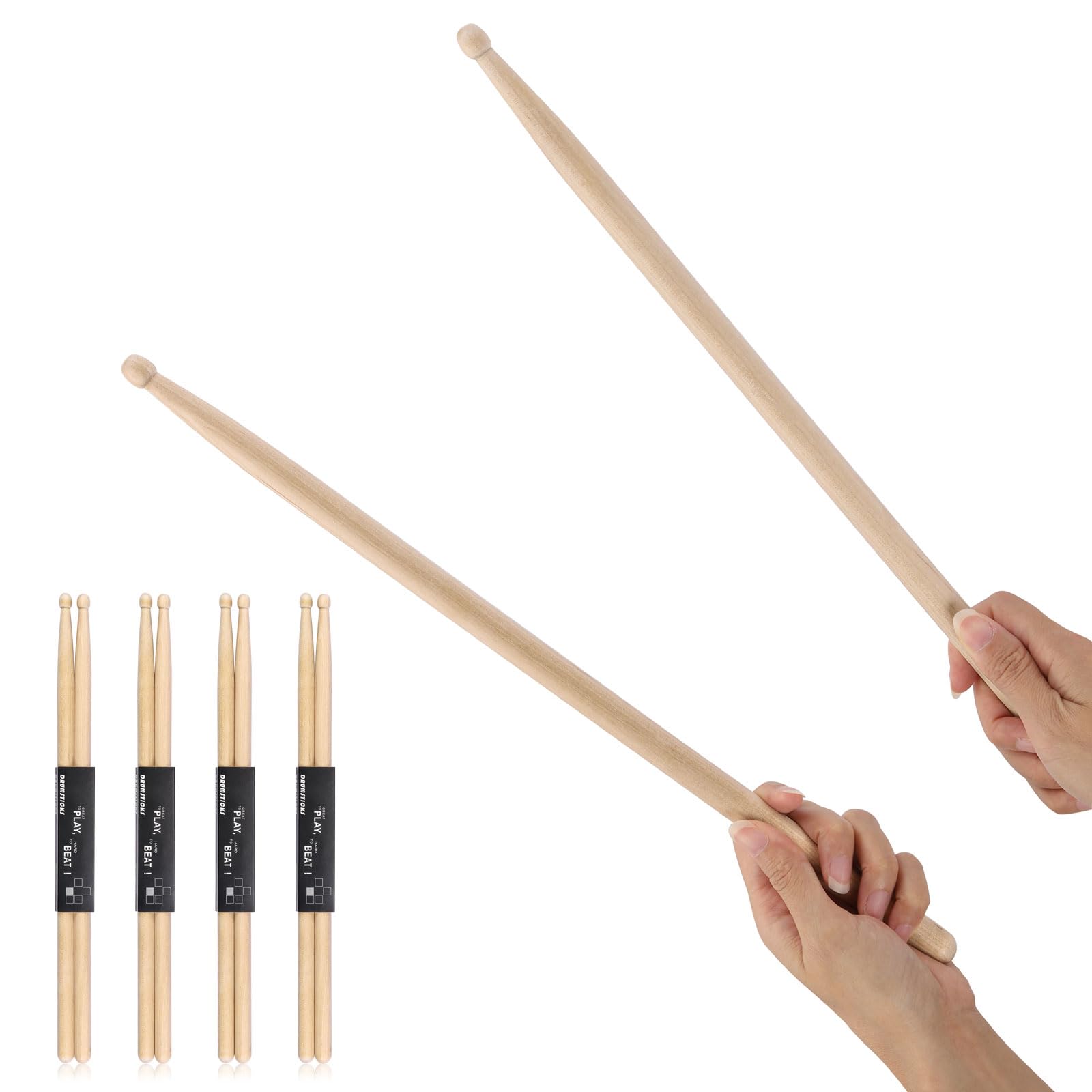 4 Pairs Drum sticks 5A Maple Wood Tip Drumstick for