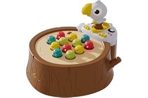 Magnetic Worm Game - Woodpecker Catching and Feeding Game, Magnetic Woodpecker Sensory Learning Games | 9 inch Bird Toys for 