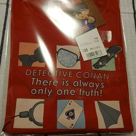 Amazon 名探偵コナン Tシャツ 1サイズ 身長115 125cm チェスト57 63cm 江戸川コナン 工藤新一 ティーシャツ 赤 アニメ 萌えグッズ 通販