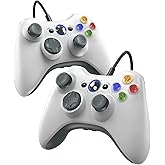 Gamrombo Wired Controller for Xbox 360-2 Pack, Compatible with xbox 360/360 S/360 E, with Dual-Vibration, 2.5mm headphone Jack