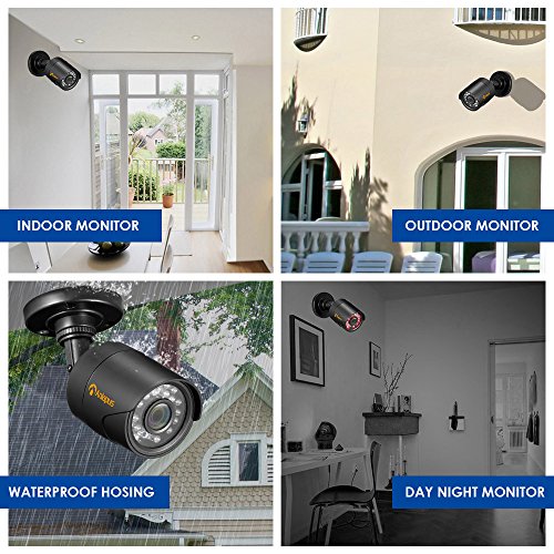 Anlapus 8CH 720P Surveillance Security DVR Recorder and (8) 1.0MP 720P(1280TVL) Outdoor Indoor Weatherproof Bullet CCTV Cameras with and Motion Detection and Night Vision(NO HDD)