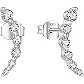 Starchenie 925 Sterling Silver Climber Earring Ear Crawler Stud Earrings for Women