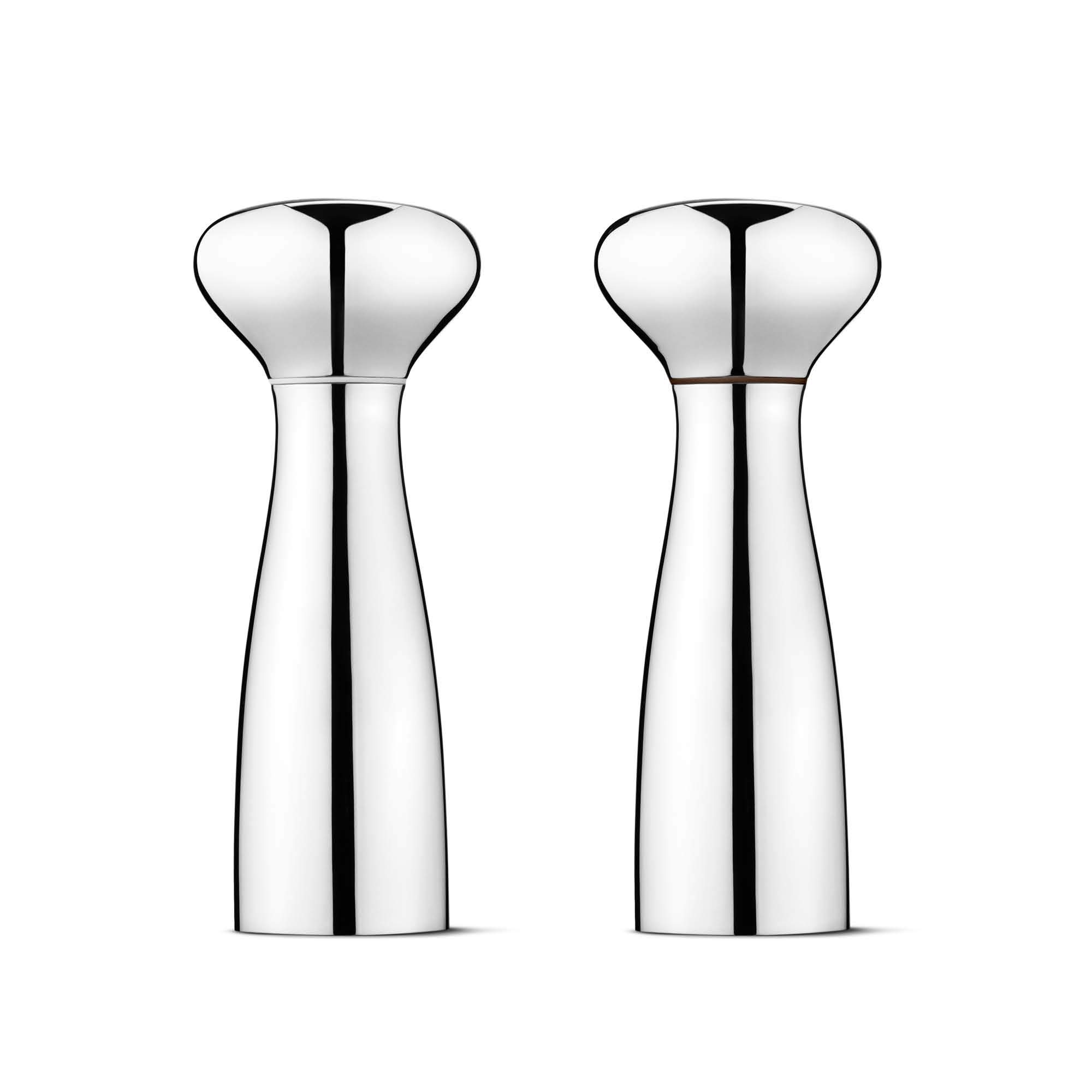 Georg Jensen Alfredo Salt and Pepper Grinder Set - Highly Polished Stainless Steel - Spice Mills by Alfredo Häberli - 7.87"
