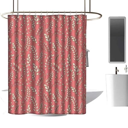 Amazon Com Hinxinv Coral Shower Curtains Beach Themed Leaves On